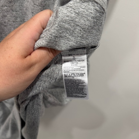 Gap Relaxed V-Neck Dress Flutter Sleeve Grey Marble XL - Picture 6 of 7